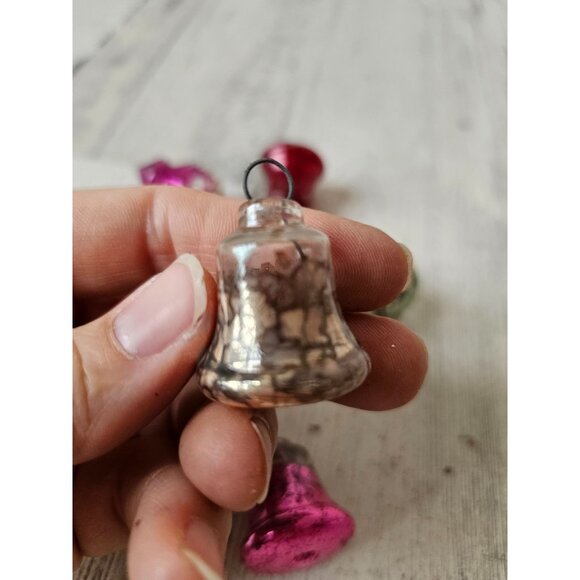 Vintage mini glass mercury bell ornament AS IS Xmas tree - Picture 6 of 12